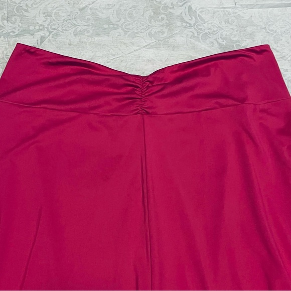 Reversible Skirt Womens Size Large Floral Pink Black Purple Stretch Slimming - Picture 6 of 12